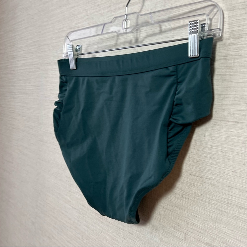 New! Garnet Hill Ruched Riviera High Waisted Bikini Bottom - Picture 7 of 7